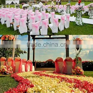 20*275cm In Stock Wedding Organza Hanging Bow Chair Cover Sashes Sash Party Banquet Decoration Bow Colours thumbnail-3