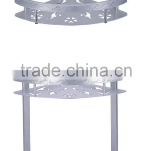 Homestar Hotel 2-tier Space Aluminum Triangle Bathroom Corner Shelf for Commodities thumbnail-2