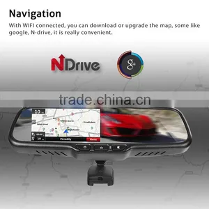 5 Inch Car Interior Rearview Mirror With Gps Navigation; Dvr Recording; Bluetooth; Google Map thumbnail-4