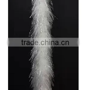 Marabou Feather Boa - WHITE w SILVER LUREX thumbnail-1
