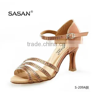 Four Strips Lady Latin Dance Shoes Crystal thumbnail-1