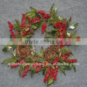 New Arrival Artificial Florals and Berries Wreath,artificial Greenery Collections thumbnail-1