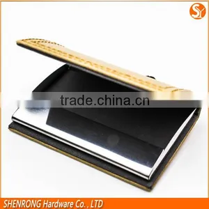 Yellow Leather and Metal Material Credit Card Case With Printing Logo thumbnail-5
