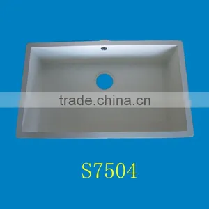 High Quality White Undermount Man-made Stone Kitchen Sink thumbnail-1
