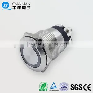 QN19-H1 19mm Ring Type Momentary Flat Head Screw Pin Terminal Waterproof Metal Push Button Switch thumbnail-1
