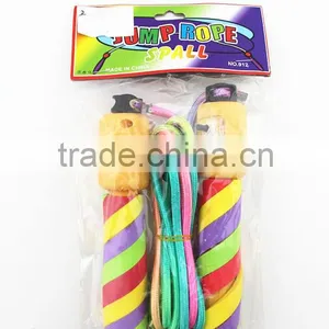 Cheap Rainbow Handle Cotton And Rubber Skipping Rope thumbnail-2