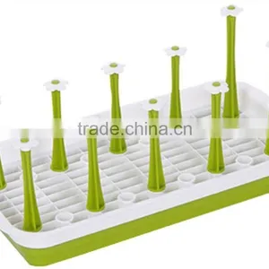 Two Tier Kitchen Dish Drying Rack Cup Spoon Storage Draining Board Organizer Green thumbnail-2