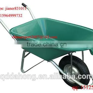 Plastic Concrete Wheel Barrow WB5600 With Green Tray and Pneumatic Wheel thumbnail-1