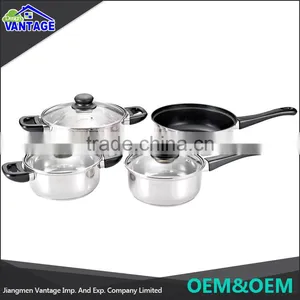 Eco-friendly 7pcs Stainless Steel Cookware With Glass Lid thumbnail-1