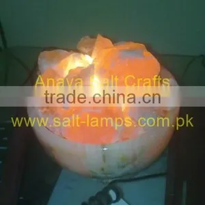 Fire Bowl Salt Lamp/ Crafted Salt Lamp/ Himalayan Salt Lamps/ Salt Lamp With Chunks thumbnail-4