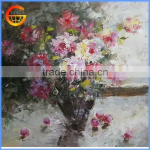 2017 Hot Sell Handmade Oil Painting Flowers in Vases thumbnail-1