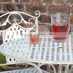 Fabulous Stylish Wrought Iron 4 Folding Chair 90cm Round Patio Set thumbnail-4