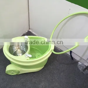 360 SPINNING ROTATING SPIN FLOOR MOP & BUCKET SET + 2 MICROFIBRE CLEANING HEADS thumbnail-1