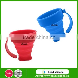 Portable Safe Reusable Silicone Collapsible Cup / Silicone Folding Cup thumbnail-1