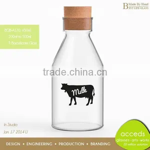 Hand Blown Pyrex Glass Milk Bottle Manufacturer thumbnail-5
