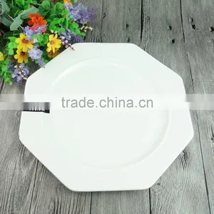 12 Inch Polygon White Porcelana Dinner Dishes Plates Low Pirce Ceramic Plate Restaurant thumbnail-4