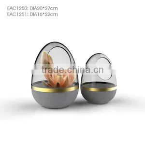 Hot Concrete Plant Pot With Glass Cover thumbnail-1