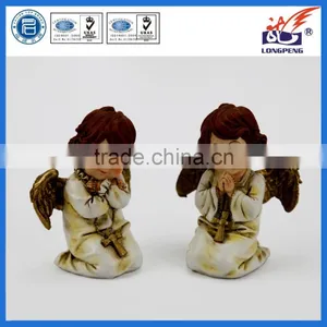 European Kneeling Poly Angel Statue for Home Decor thumbnail-1