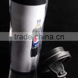12oz Plastic Sports Travel Mug With Screwed Lid thumbnail-1