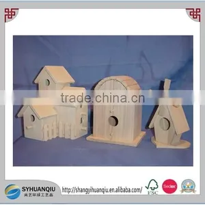 Wooden Bird Cage of Wedge-shaped Roof for Several Birds thumbnail-3