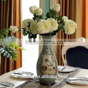 High Quality Classical Rural Bird Ceramic Table Vase With Hand Paint thumbnail-2