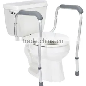 Adjustable Metal White Stand Alone Toilet Safety Rails thumbnail-2