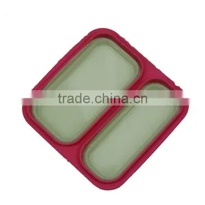 Collapsible Silicone Food Containers Dinner Bucket Lunch Box Thermal Bento Box thumbnail-5