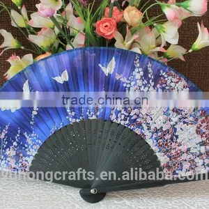 Chinese Traditional Bamboo Real Silk Folding Fan thumbnail-3