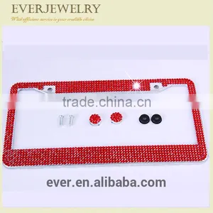 Light and Sparkling Red Diamond Car License Number Plate thumbnail-1