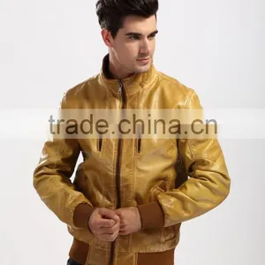 2015 New Style Motorcycle Leather Jacket Men Wholesale thumbnail-4