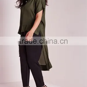 Tops for Women 2016 Plus Size Cap Sleeve Fancy Chiffon Tops HST3801 thumbnail-4