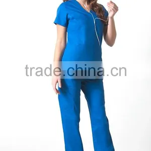 Custom V Neck Hospital Uniform Fitted Clinical Medical Scrubs Uniforms thumbnail-2