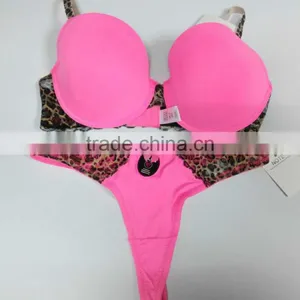 Woman Sexy Thong Satin Underwear Bra and Panty Set thumbnail-1