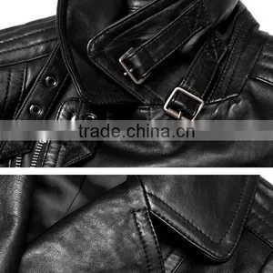 China Coat Manufacturer Modern Sexy Black Women Leather Jacket thumbnail-4