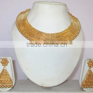 Gold Plated Necklace EARRING Set thumbnail-1