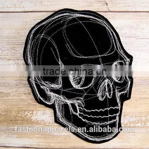 Custom High Quality Embroidered Creative Skulls Patch for Clothes Embroidery Patch Made in China Choose Size/color thumbnail-3