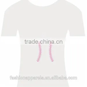 Custom Rhinestone Logo Bling Softball With Cute Bowknot Iron on Rhinestone Transfer Motif Design for T-shirt thumbnail-3