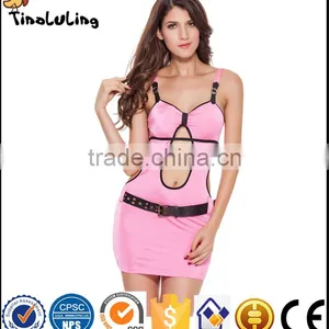 Wholesale Accept Hot Sexy Backless Party Dresses for Women Pink Sexy Sleepwear Lingerie Manufactuer thumbnail-1