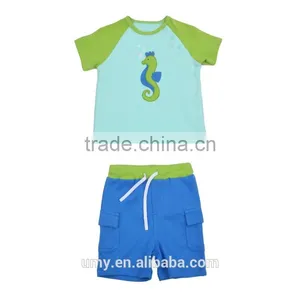 Summer Boy Applique 2 Piece Outfit Wholesale Children's Boutique Clothing Manufacturers thumbnail-1