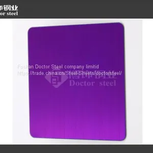 Hi-quality Violet Hairline Stainless Steel Sheet for Decorative Material thumbnail-4