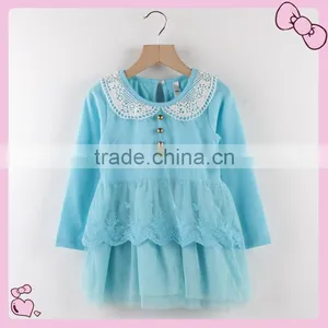 Hot Sale Little Girls Dress Suits Flower Girl Dresses Royal Blue Kids Frocks Designs thumbnail-3