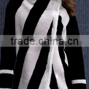 New Arrival 2016 Formal Sheep Shearing Overcoat Female Long Design Fashion Thermal Sheep Wool Fur Coat thumbnail-2