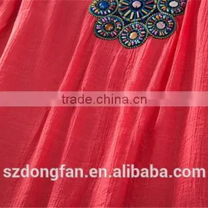 PLUS SIZE Women Cotton Short Sleeve Embroidery Loose Tee Shirt Casual Blouse Top thumbnail-3
