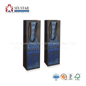 China Factory Customized Printed Black Wine Packaging Bags With Hot Foil thumbnail-4