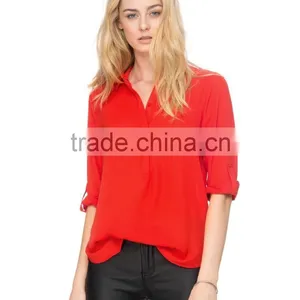 Relaxed Fit Classic Shirt Colloar Ladies Office Shirt Elegant Office Clothing thumbnail-2