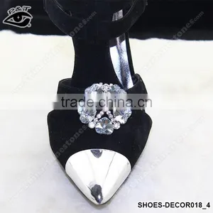 Shiny Flower Shaped Crystal Rhinestone Ornament Accessories With Metal Clip for High Heel Shoe Wedding Shoes thumbnail-1