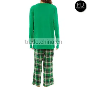 Factory Small Minimum Plaid Pattern Christmas Pajamas Women Wholesale thumbnail-6