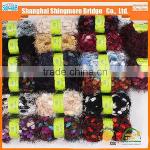 China Textile Factory Direct Wholesale 100% Polyester Spun Dyed Yarn Hand Knitting Velvet Twist Feather Yarn in Low Price thumbnail-5