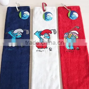 100% Cotton Tri-fold Customized Embroidered Logo Golf Towels thumbnail-3