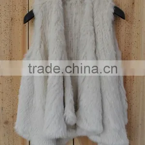 YR505 Wholesale Factory Genuine Rabbit Fur Material Top Quality Fur Vest thumbnail-5